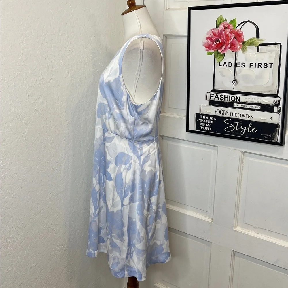 Banana Republic Blue & White Floral Racerback Dress Size 10P